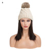 Beanie Hat with Hair Extensions Attached Straight Short BobWig - Effortless Glamor