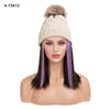 Beanie Hat with Hair Extensions Attached Straight Short BobWig - Effortless Glamor