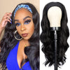 Natural Black Body Wave Wigs with Turban 26'' - Effortless Glamor