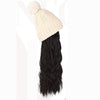 WigyyIns Hot Hat Hair Extension Long Wavy Curly White Hat Wig - Effortless Glamor