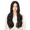 Ins Hot Long Layered Wig Black Middle Part Wavy Wigs - Effortless Glamor