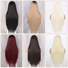 Long Straight Ombre Brown Synthetic Wigs Middle Part Wig Suitable For Party Use