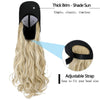 Ins Hot24" Long Curly Wavy Hairpiece Adjustable Baseball Cap Attached Natural Wig for Women Girls Bleach Blonde - Effortless Glamor