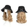 Summer Fashion Long Curly Hair Bow Hat Wig - Effortless Glamor