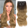 4pcs/set Long Wavy Hair Extensions Clip In Hair Extensions - Effortless Glamor