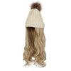 Knit Beanie Winter Hat with Removable Hair Hat Wig - Effortless Glamor