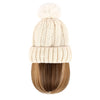 beanie Hat with Hair Extensions Cap Attached 9.5'' Straight Short Bob Hairpiece Wig - Effortless Glamor