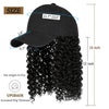 Ins Hot Baseball Cap with 16 Hair Extensions Adjustable Wig Hat Attached African Kinky Curly Hairpiece - Effortless Glamor