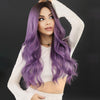 Middle Part Long Curly Hair Purple Gradient Big Wave Wig Suitable For Party Use