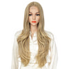 Ins Hot Long Layered Wig Black Middle Part Wavy Wigs - Effortless Glamor