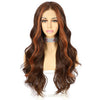 Women's Long Curly Hair In The Middle Part Of The Big Wave Of Gray And Gold Mixed Color Pick Dye Wig