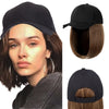 Ins Hot Black Baseball Cap with 14'' Hair Extensions Adjustable Wig - Effortless Glamor