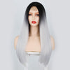 2021 Black to Silver Straight Mini Lace Front Wigs - Effortless Glamor