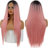 Women' s Pink Straight Hot Mini Lace Front Wig - Effortless Glamor