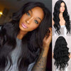 Ins Hot for Women Long Body Wavy Dark Brown Middle Part Water Wave Hair Wig Cosplay Natural Heat Resistan - Effortless Glamor