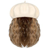 Wigyy Berets Cap with 8 Inch Wavy Curly Hat Wig - Effortless Glamor