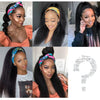 Headband Wig for Black Women Long Black Yaki StraightWig - Effortless Glamor