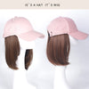 Pink Baseball Cap Hat Wigs - Effortless Glamor