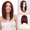 Wine RedLace Wigs Short Straight Lace Front Wig for Women