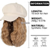 Newsboy Cap with 10 Inch Wavy Curly Hair Extensions for Women - Effortless Glamor