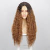 Ins Hot Long Jerry Curl Black Heat Resistant Fiber Middle Part Natural HairlineWigs