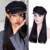 Octagon Cap Medium ToLong Straight Hair Wigs - Effortless Glamor