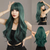 Bangs Long Curly Hair Seaweed Green Natural Fluffy Wig Suitable For Party Use - Effortless Glamor