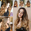 22 Inch Long Wavy Ombre Brown Mini Lace Wigs - Effortless Glamor