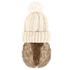 Beanie Hat with Hair Extensions Cap Attached Short Curly Wavy Hairpiece Wig - Effortless Glamor