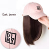 Pink Baseball Cap Hat Wigs - Effortless Glamor