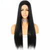 Long Straight Hair Synthetic Front Lace Wig Medium Parting Hairstyle - Effortless Glamor