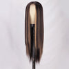 Brown Highlights Long Straight Hair Mini Lace Front Wig