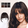 Human Hair Clip in Air Bangs Dark Brown