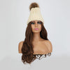 Knit Beanie Winter Hat with Removable Hair Hat Wig - Effortless Glamor