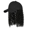 Ins Hot Baseball Cap with 16 Hair Extensions Adjustable Wig Hat Attached African Kinky Curly Hairpiece - Effortless Glamor