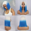 Ins Hot Ombre GreenBob Mini Lace Wigs - Effortless Glamor