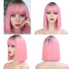 16 Colors ShortBob Wigs with Bangs - Effortless Glamor