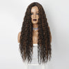 Ins Hot Long Jerry Curl Black Heat Resistant Fiber Middle Part Natural HairlineWigs