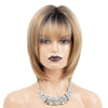 Ash Blonde Layered Bob Wigs with Air Bangs Short Straight Wig For Women - Effortless Glamor