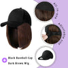 Short Hair Black And White Baseball Cap Wig - Effortless Glamor