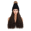 Wig Hat Long Curly Wavy Fluffy Wig for Women - Effortless Glamor