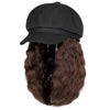 Newsboy Cap with 10 Inch Wavy Curly Hair Extensions for Women - Effortless Glamor