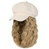 Newsboy Cap with 10 Inch Wavy Curly Hair Extensions for Women - Effortless Glamor