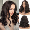 Short Wavy Dark Brown Synthetic Wig for Women Middle Part Wig