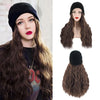 Knit Beanie Hat Wig with Long Wave Hair Extension For Women - Effortless Glamor