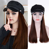 Octagon Cap Medium ToLong Straight Hair Wigs - Effortless Glamor