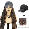 Brown Hair Removable Black Baseball Cap Wig - Effortless Glamor