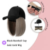 Black And White Baseball Cap Wig - Effortless Glamor