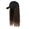 Ins Hot Baseball Cap with20 Hair Extensions Adjustable Wig Hat Attached African Kinky Curly Hairpiece - Effortless Glamor