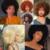 Afro Kinky Curly Wig Short Orange Fluffy Wigs with Bangs